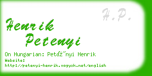 henrik petenyi business card